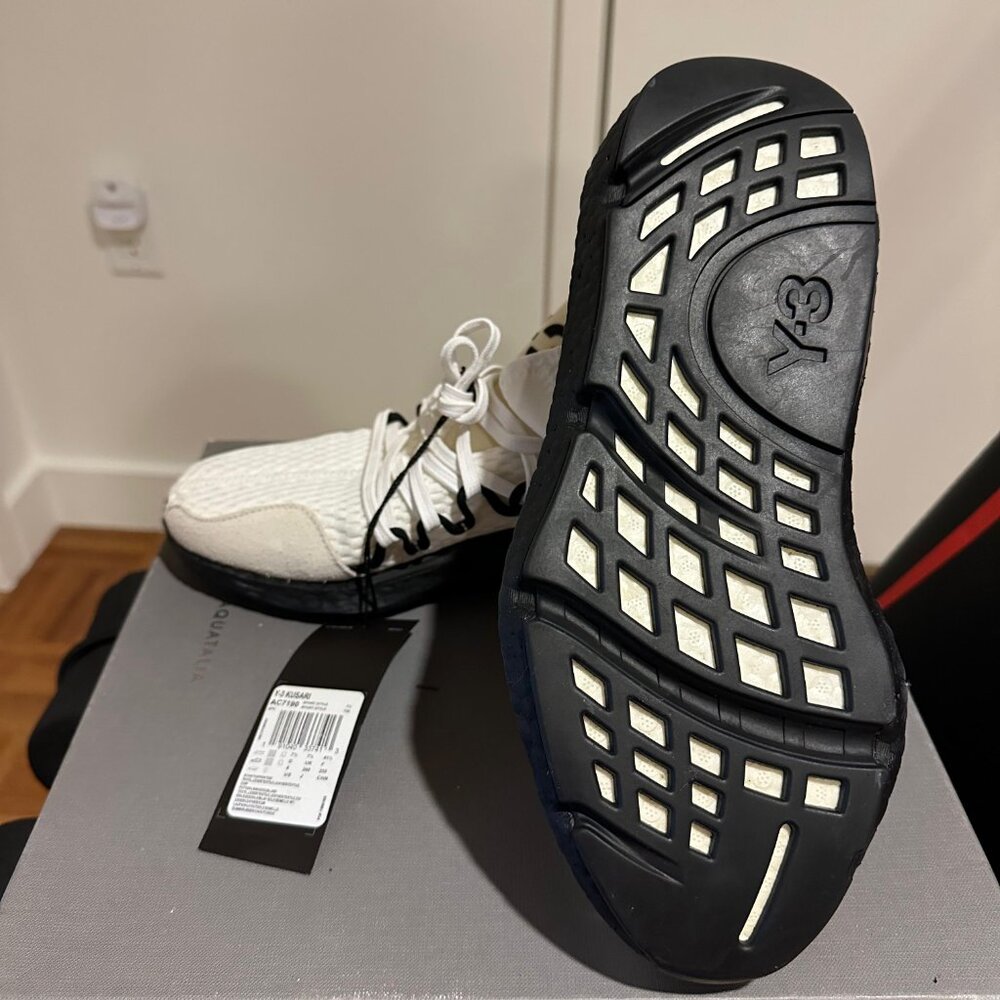 adidas Y-3 Kusari Mens 12 Core White Black AC7190 - Picture 2 of 5